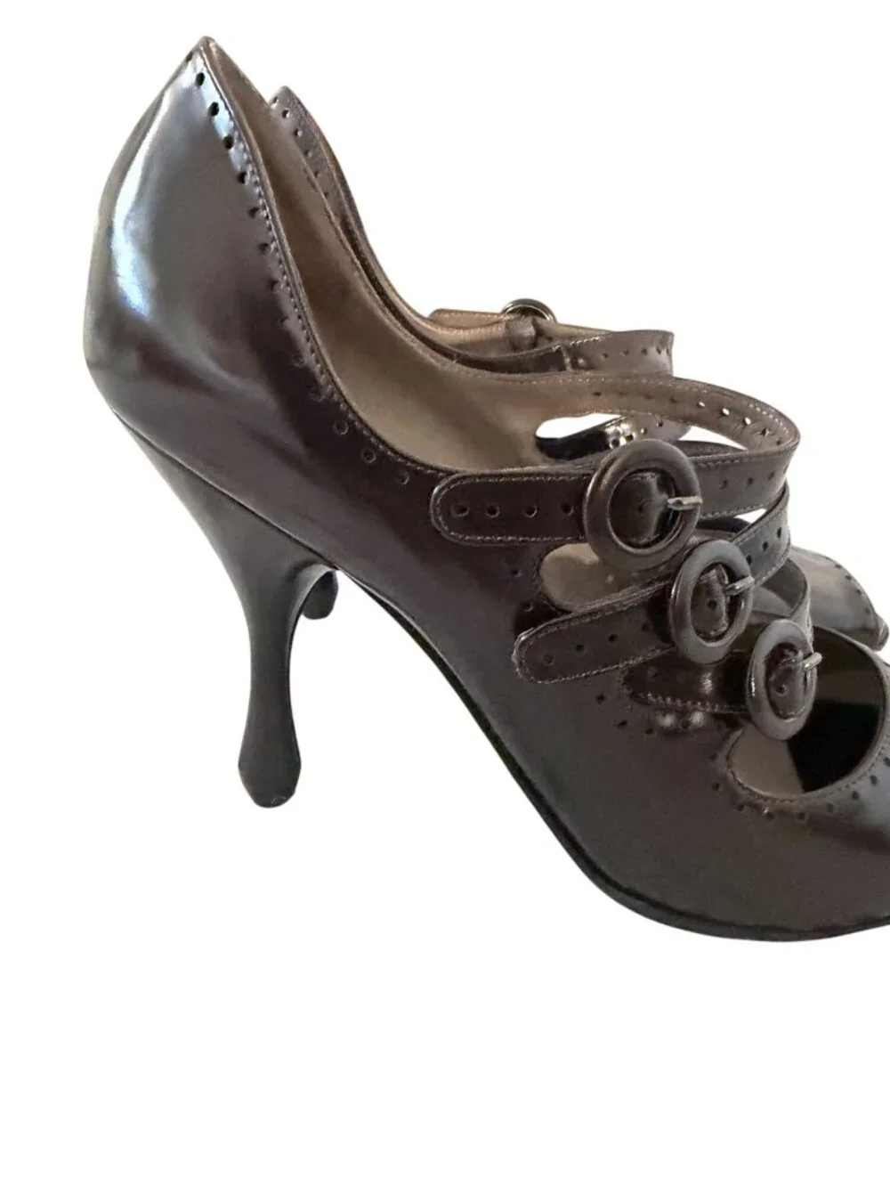 BOTTEGA VENETA Chocolate Brown Mary Janes Heels Size 39.5 / 9.5